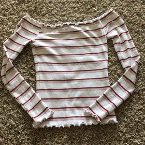 Off the shoulder stripped top